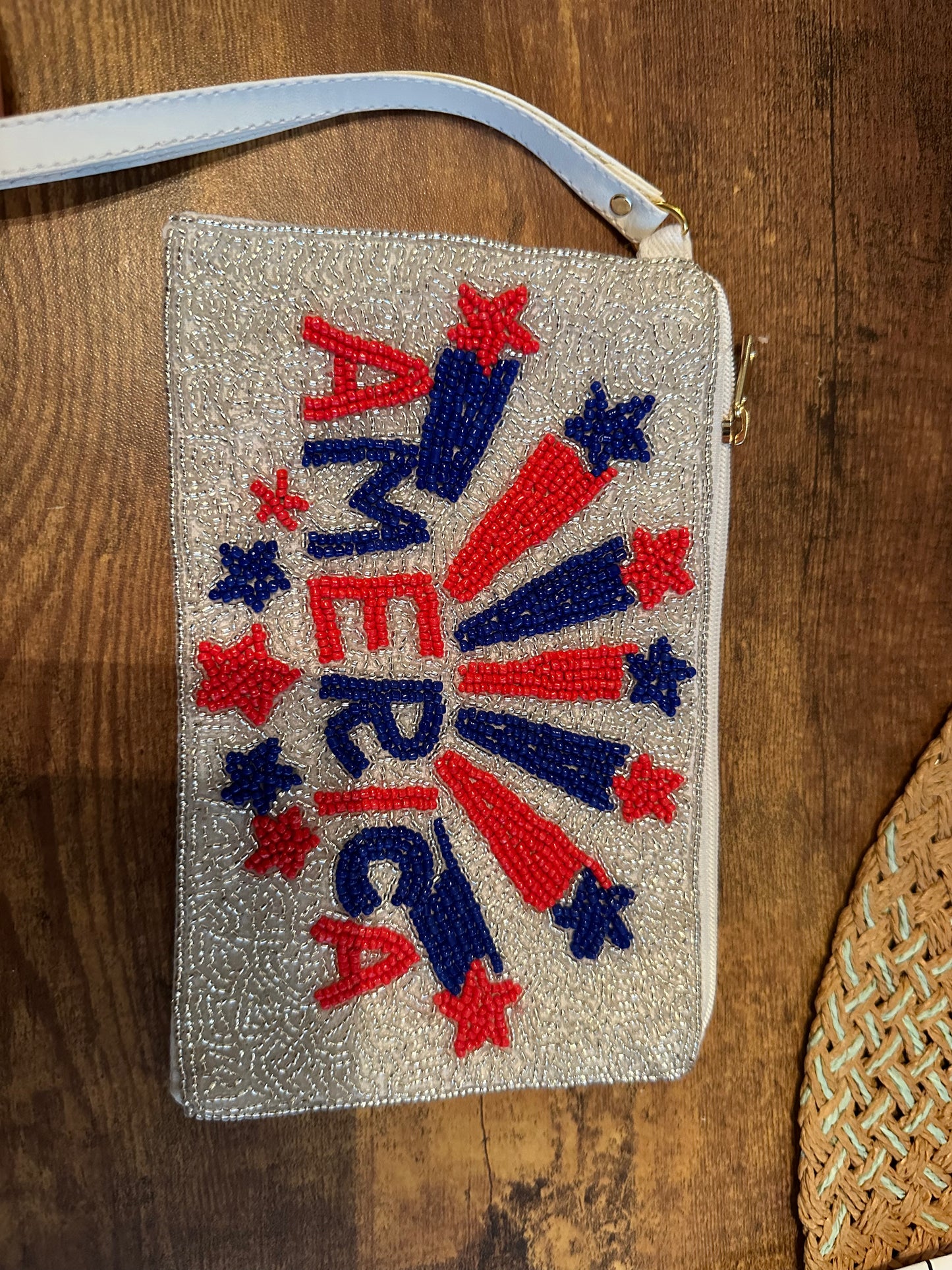 Beaded America clutch
