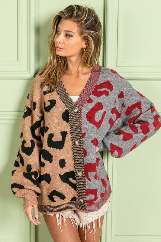 Cheetah Block Sweater